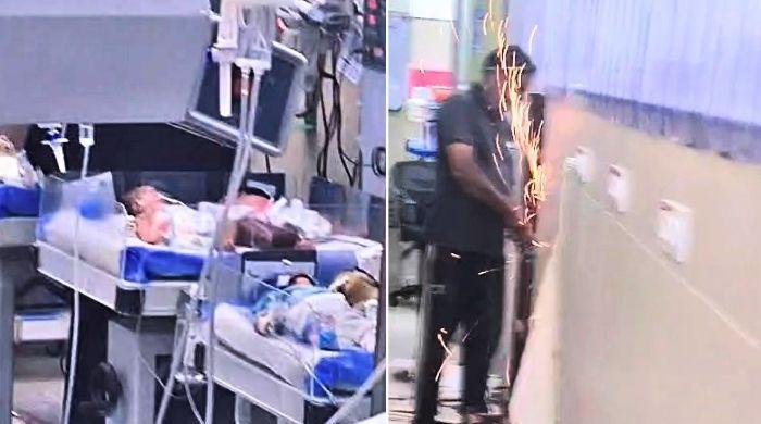 Welding work carried out in Karachi's NICH nursery in presence of infants