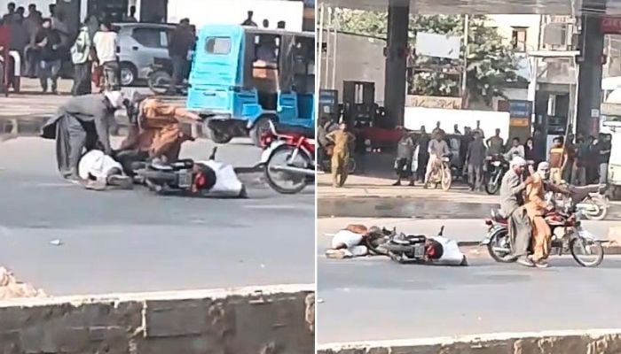 WATCH: Karachi citizens pelt robbers with stones during attempted street robbery