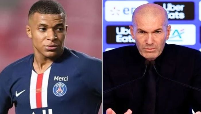 This collage shows Frances Kylian Mbappe and coach Zinedine Zidane. — AFP/Reuters