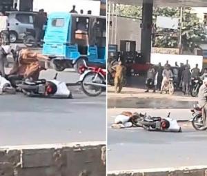 WATCH: Karachi citizens pelt robbers with stones during attempted street robbery