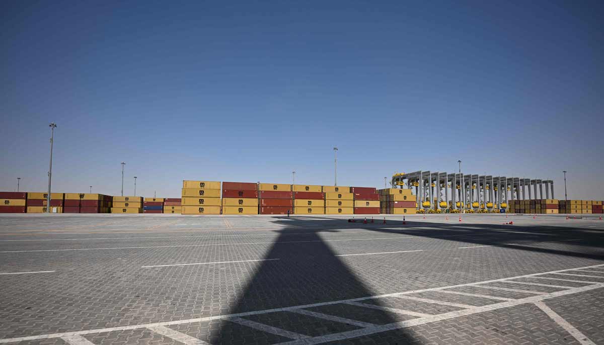 Shipping containers are stacked at the port of Umm Qasr in southern Iraq on September 17, 2026.— Reuters