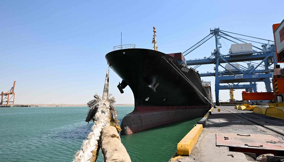 This photograph shows the Iranian-flagged cargo ship Nora Bandar Abbas docked at the port of Umm Qasr in southern Iraq on September 17, 2026.— AFP