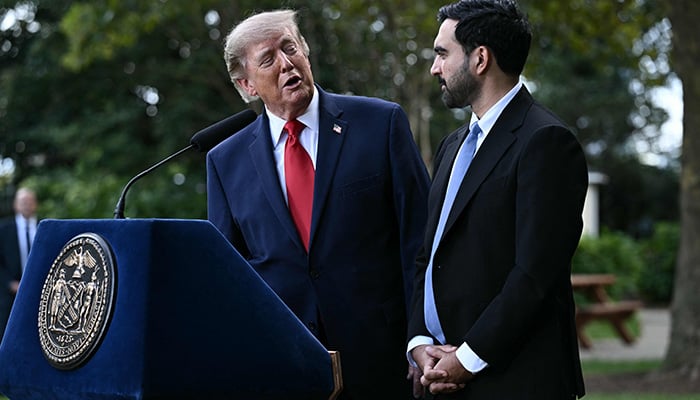 US President Donald Trump speaks with New York City mayor Zohran Mamdani during a press conference at Gracie Mansion in New York, on September 21, 2026. — AFP