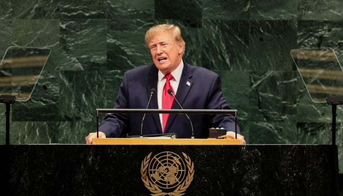 US President Donald Trump speaks during the 81st session of the United Nations General Assembly at UN Headquarters on September 22, 2026 in New York City, US. — AFP