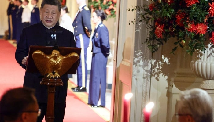 Chinese President Xi Jinping speaks during a state dinner hosted by US President Donald Trump at the White House in Washington, DC, US, September 24, 2026. — Reuters