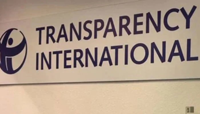 The photo shows the logo and name of Transparency International. — The News/File