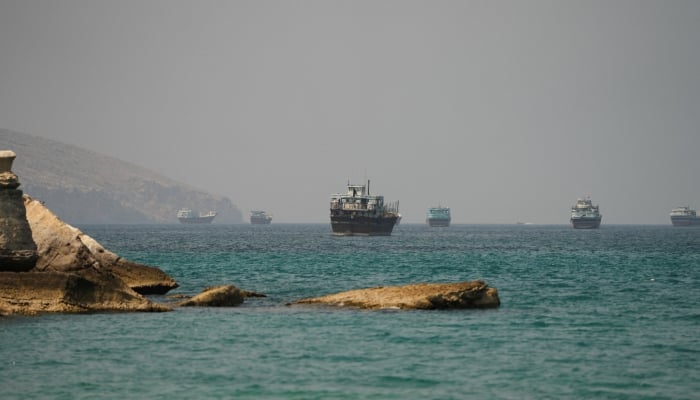 Vessels at the Strait of Hormuz, as seen from Musandam, Oman, September 6, 2026. — Reuters