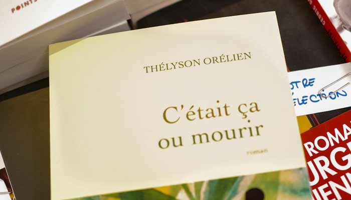 A copie of the book Cetait ca ou mourir, a novel by author Thelyson Orelien, is displayed on a table inside a bookstore in Paris, France, September 22, 2026. — Reuters