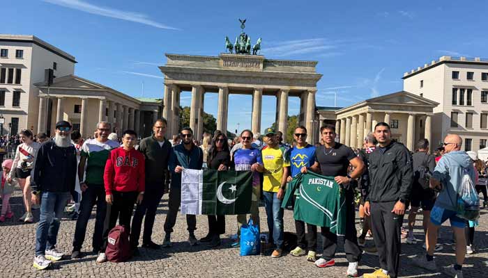 The group of Pakistani runner that set to join Berlin Marathon 2026 on Sunday poses in the picture. — Reporter