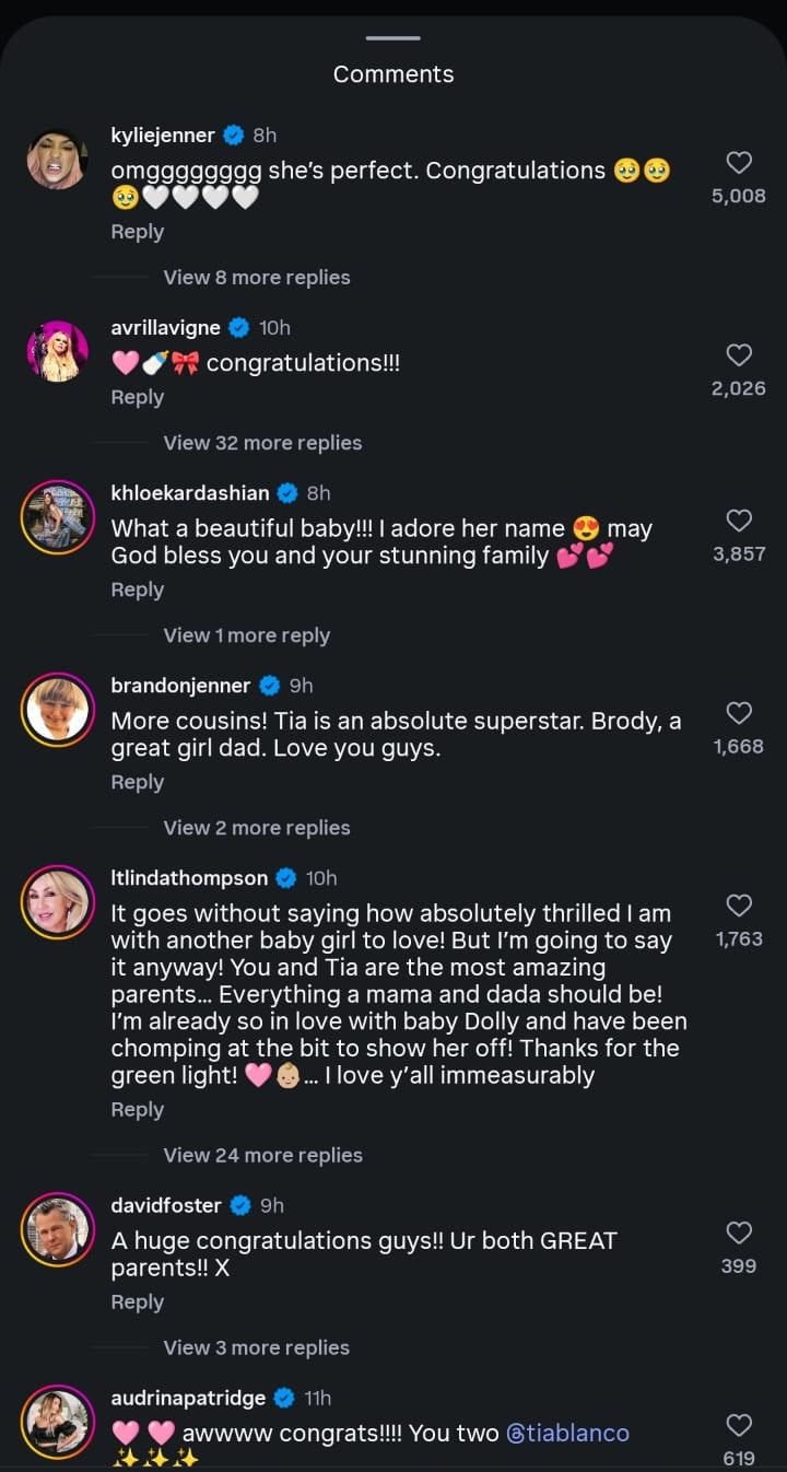 Kylie Jenner congratulates brother Brody as he welcomes new baby