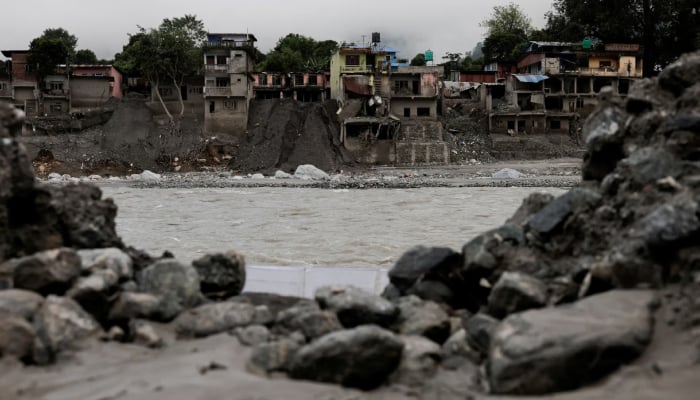 Damaged houses following deadly flash floods and a mudslide, in Devighat, Nuwakot district, Nepal, September 21, 2026. — Reuters