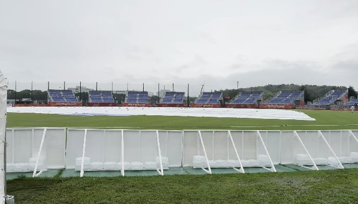 An empty stadium after rain washed out the Asian Games mens cricket quarter-final between Pakistan and Hong Kong, China, in Nisshin, Japan, on September 28, 2026. —X/TheRealPCB