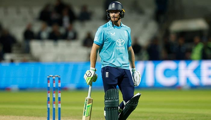 Englands Jos Buttler walks after losing his wicket against Sri Lanka in the second One Day International, Headingley Cricket Ground, Leeds, Britain, September 24, 2026. — Reuters