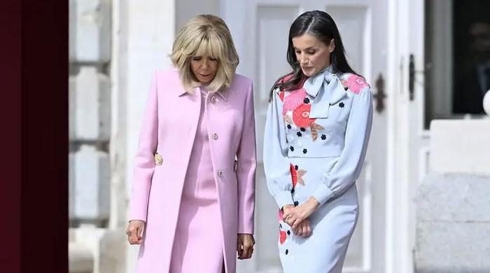 Queen Letizia brings floral glamour to grand welcome for Macron in Spain