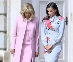 Queen Letizia brings floral glamour to grand welcome for Macron in Spain