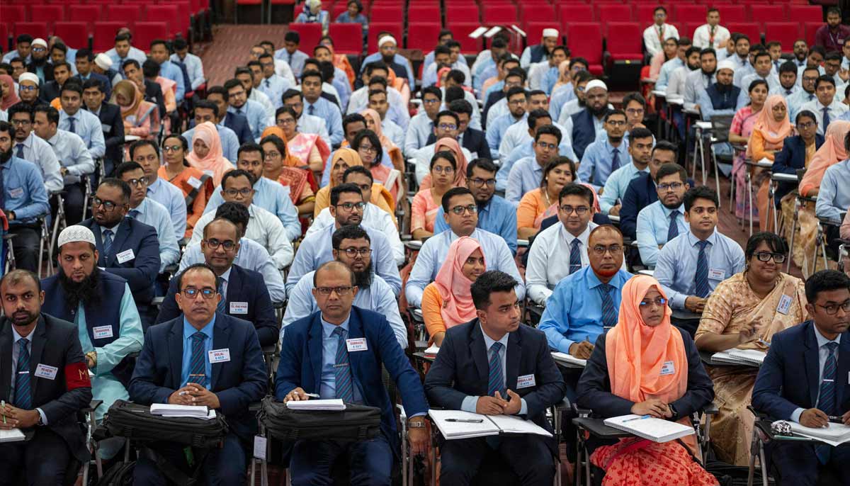 Newly recruited officers attending a training session at the Bangladesh Public Administration Training Centre (BPATC) in Savar.— AFP
