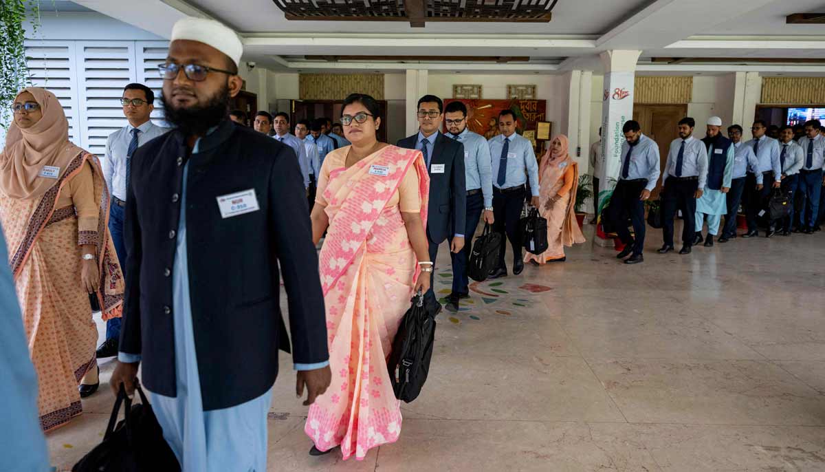 Newly recruited officers attending training session at the Bangladesh Public Administration Training Centre (BPATC) in Savar. — AFP