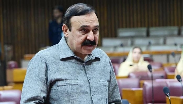 Parliamentary Affairs Minister Tariq Fazal Chaudhry speaks during National Assembly session, Islamabad, Parliament House. — Facebook/@DrTariqFazalChaudhry/File