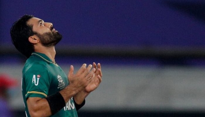 Pakistans Mohammad Rizwan celebrates winning the match against India during the ICC Mens T20 World Cup 2021, October 24, 2021. — Reuters