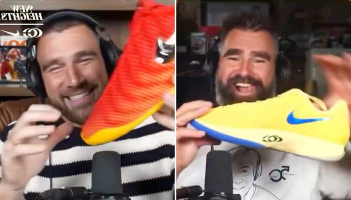 Travis, Jason Kelce gush over special sneaker delivery from Caitlin Clark