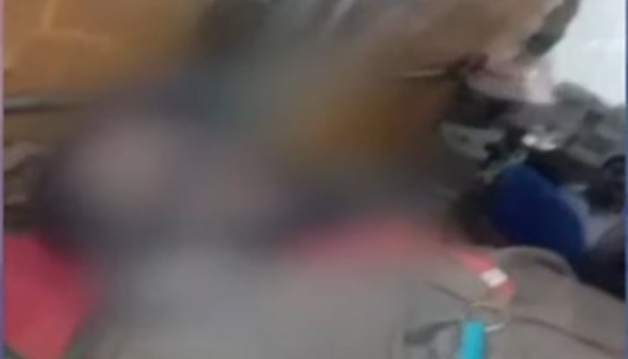 A person is seen inside an ambulance. — Geo News/Screengrab
