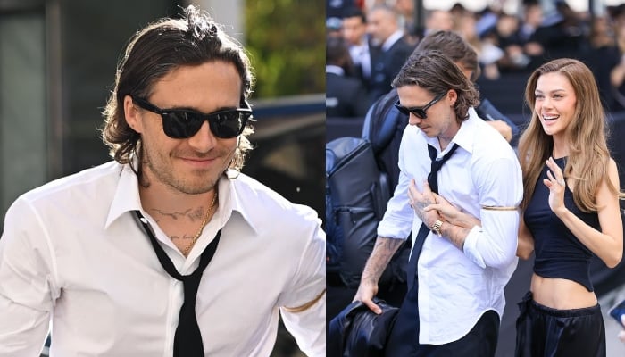 Brooklyn Beckham and Nicola Peltz made a glamorous appearance while heading to their hotel in Paris on Thursday afternoon
