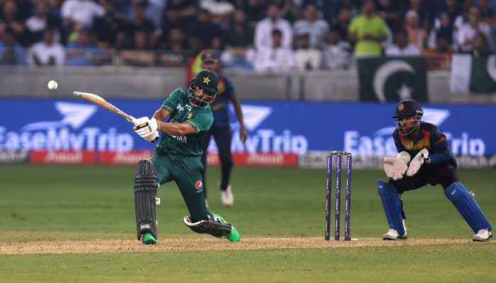 Pakistans Mohammad Nawaz in action during match against Sri Lanka. — Reuters