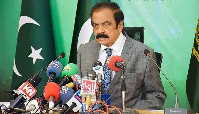 PMs Adviser on Political and Public Affairs Rana Sanaullah Khan addressing a press conference on March 1, 2023.— NNI