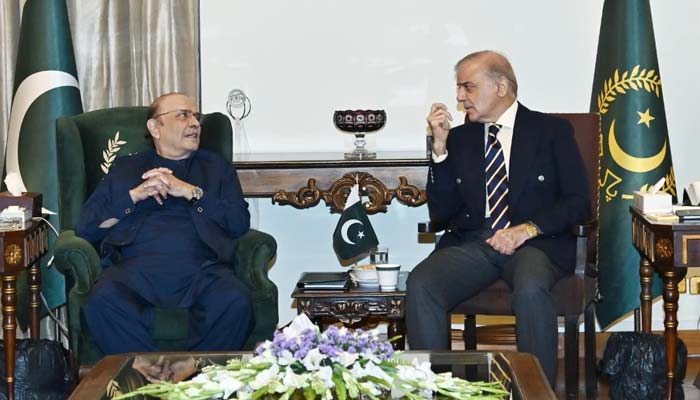 This image shows President Asif Ali Zardari (left) and PM Shehbaz Sharif. — X/@PresOfPakistan