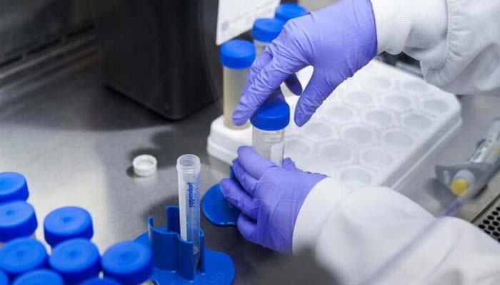 A lab technician tests wastewater samples from around the United States at Biobot Analytics, in Cambridge, Massachusetts, US, February 22, 2022. — Reuters