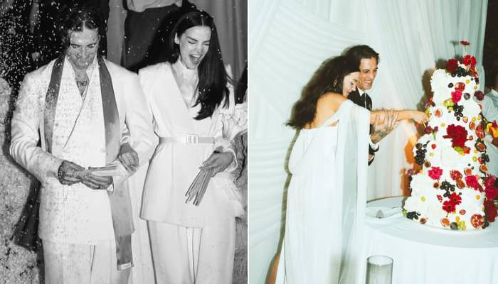 The couple said I do at the historic Town Hall in Montalcino, Tuscany, on Sept. 24, 2026
