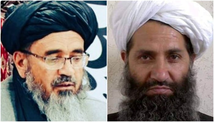 This collage of picture shows Taliban leaders Mullah Haibatullah Akhundzada (right) and Abdul Hakim Haqqani. — Reuters/X/@bnapashto/File