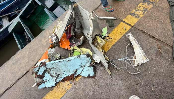 Remnants of a Nigerian military helicopter that crashed while carrying several passengers and crew members, in Ondo State, Nigeria, October 5, 2026.— Reuters
