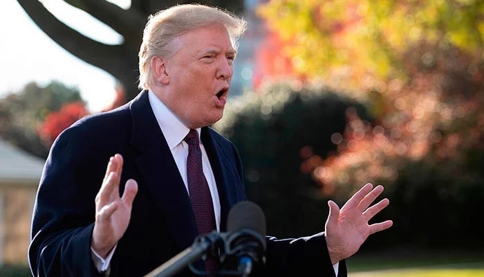 US President Donald Trump gestures during a public address. — Reuters/File