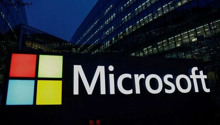 A view shows a Microsoft logo at Microsoft offices in Issy-les-Moulineaux near Paris, France, March 25, 2024. — Reuters