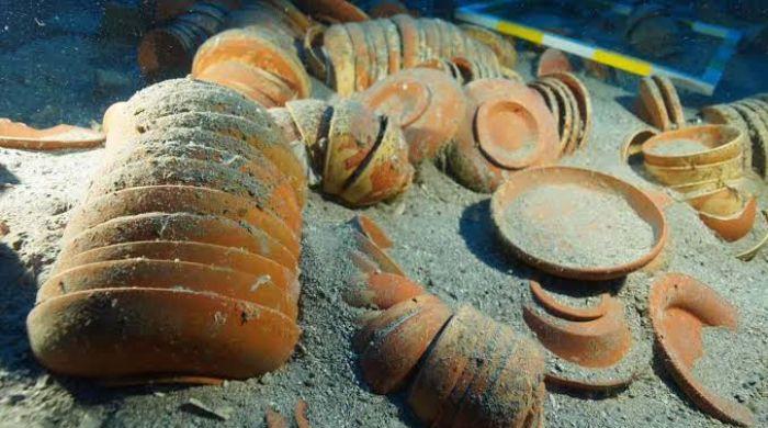 Archaeologists discover 2100-year-old shipwreck packed with luxury tableware beneath Mediterranean
