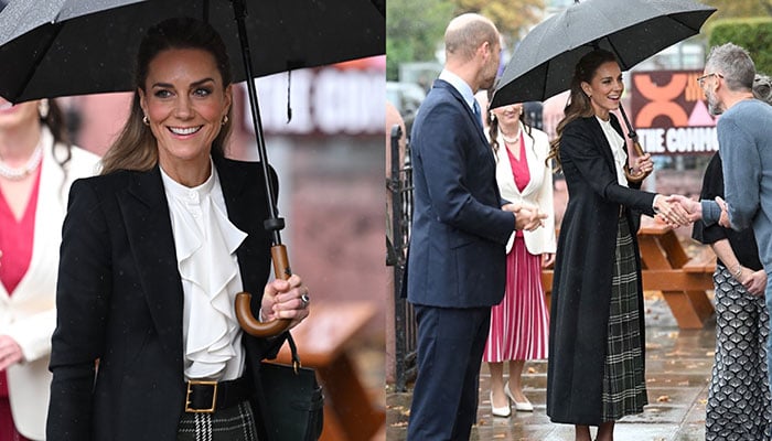 Prince William and Kate weather the storm as they arrive in Belfast