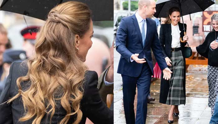 Princess Kate’s rain-soaked elegance shines brightest against clouds