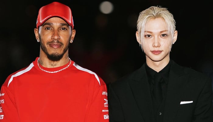 Lewis Hamilton sends Stray Kids fans wild as he shares stage with Felix