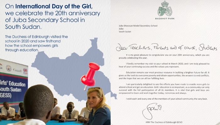 Palace issues Duchess Sophie letter supporting Meghans thoughts