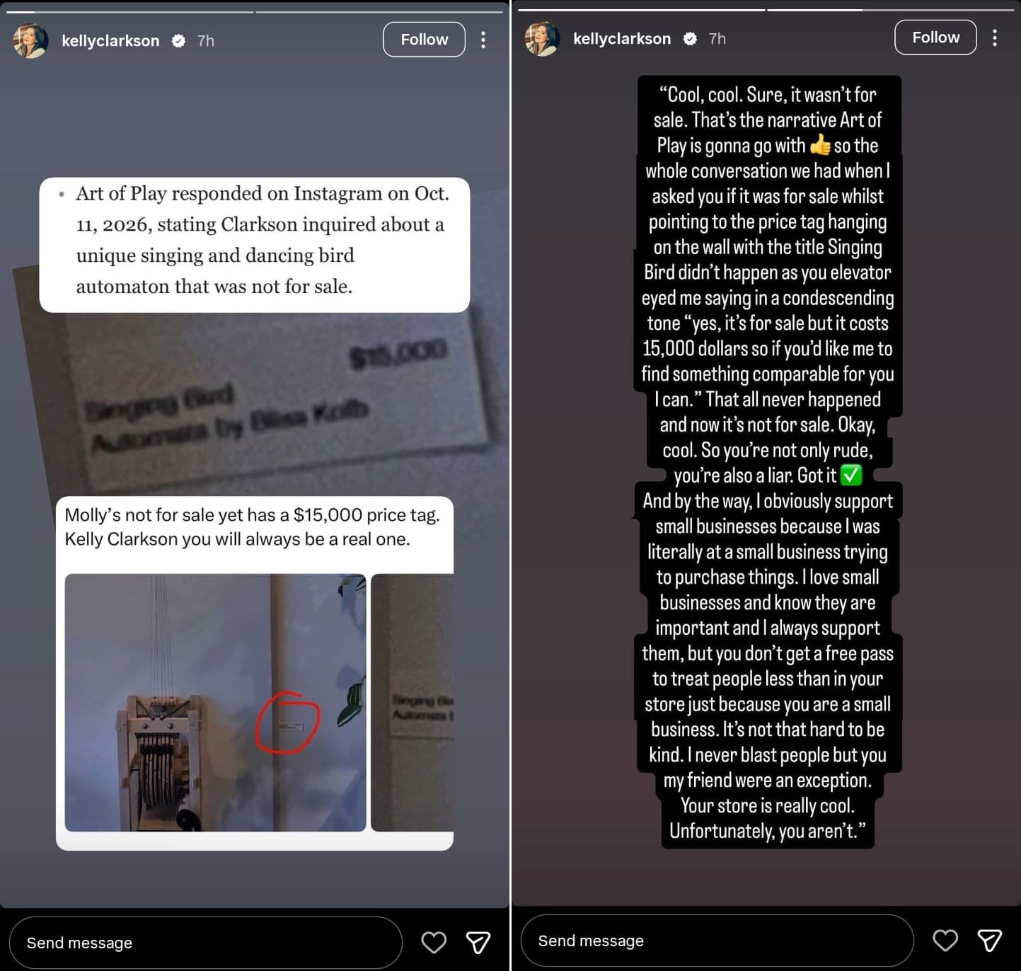Kelly Clarkson blasts Brooklyn store’s ‘not for sale’ claim in new update