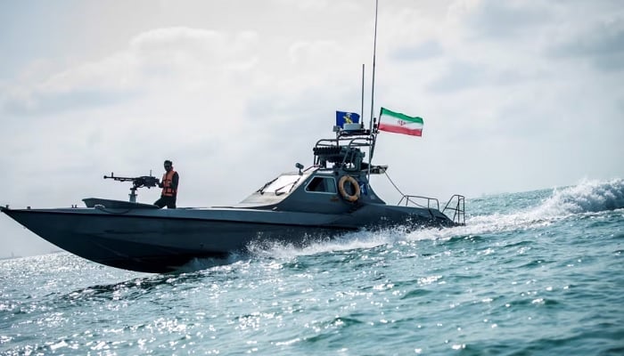 A boat of the Iranian Revolutionary Guard at an undisclosed location off the coast of Bandar Abbas, Iran, August 2019.— Reuters