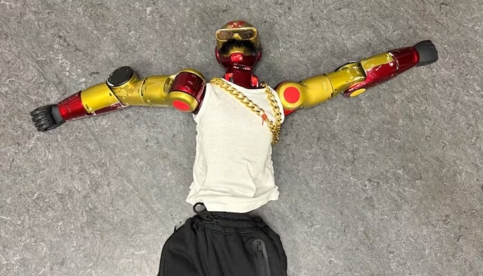 A robot seized as evidence is seen in this photo released by Cologne police on October 11, 2026. — Cologne Police