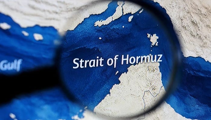 A map showing the Strait of Hormuz is seen in this illustration taken March 23, 2026.— Reuters
