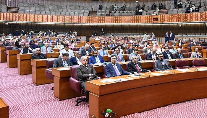 Prime Minister Shehbaz Sharif attends joint sitting of parliament in Islamabad on October 15, 2026. — Facebook/@NationalAssemblyOfPakistan