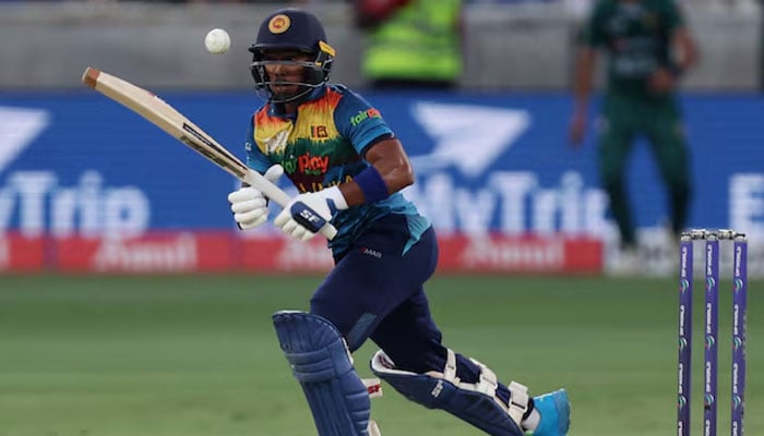 Sri Lankan opener Pathum Nissanka runs after playing a shot during a match against Pakistan at Dubai International Stadium in the UAE. — Reuters/File