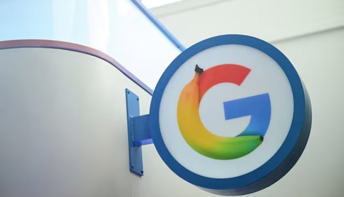 A specially designed Google logo, during the opening of Googles new Artificial Intelligence (AI) centre in Berlin, Germany, March 5, 2026. — Reuters