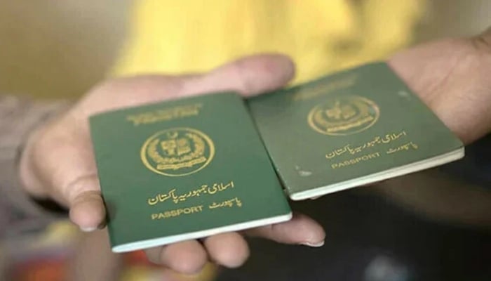 This file photo shows books of Pakistani passports. — AFP