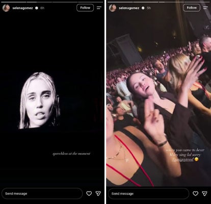 Selena Gomez cheers Miley Cyrus at first major concert in years: ‘Speechless’