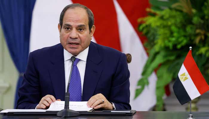Egyptian President Abdel Fattah al-Sisi speaks during a joint press conference with Indonesian President Prabowo Subianto (not pictured) following their meeting at the Merdeka Palace in Jakarta, Indonesia, on October 11, 2026.— Reuters